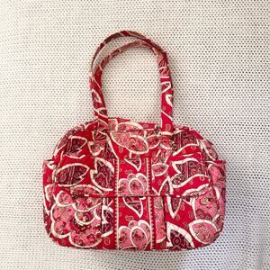 Vera Bradley Pink Red Rosy Posies Retired Baby Diaper Shoulder Bag Changing Pad